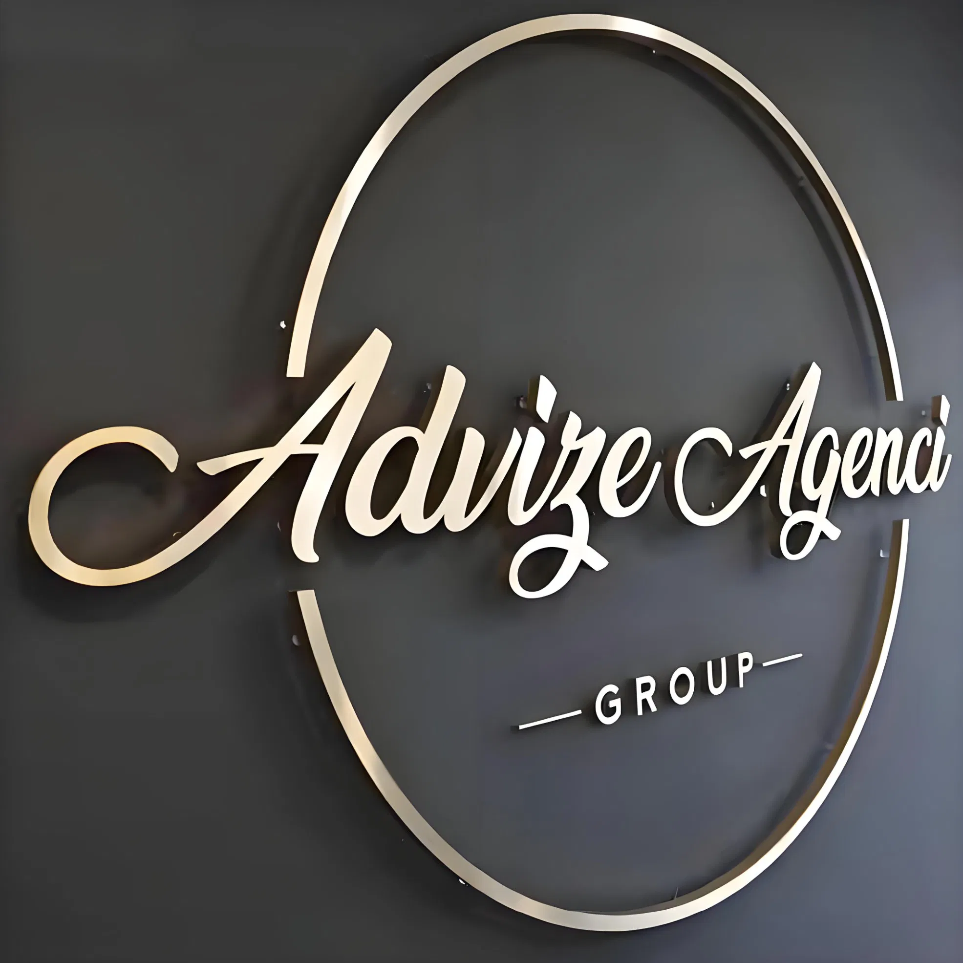 Outdoor Company Logo Display 3D Stainless Steel Business Letter Sign