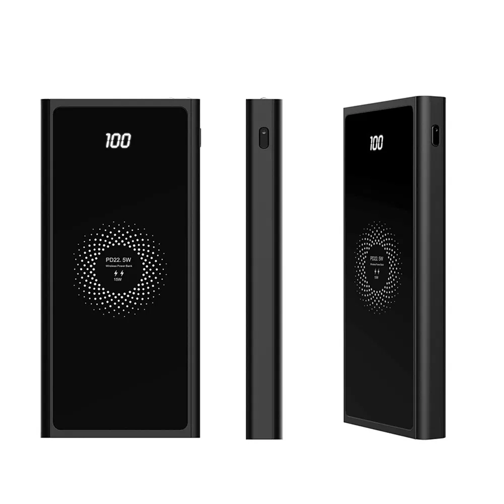 Пауэрбанк 22500 мАч с дисплеем, PD 22.5W и беспроводной зарядкой 15W