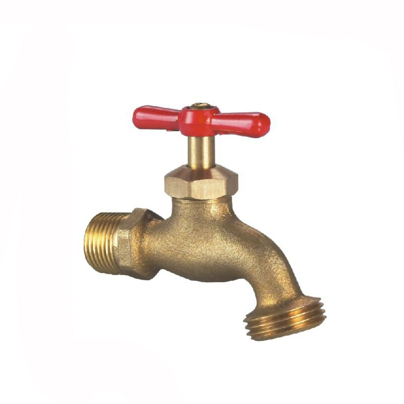 Латунный садовый кран с цинковой ручкой