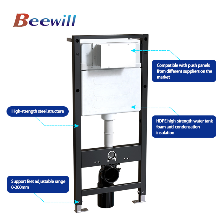Sanitary Ware Wall Hung Toilet Water Tank Dual Push Flush Concealed Cistern