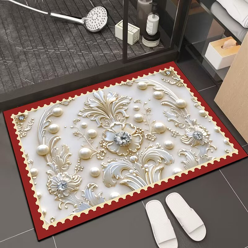 Diatomaceous Earth Bath Mat Non Slip Soft and Super Absorbent Diatomite Bathmat Carpet Quick Dry Door or Kitchen Bathroom