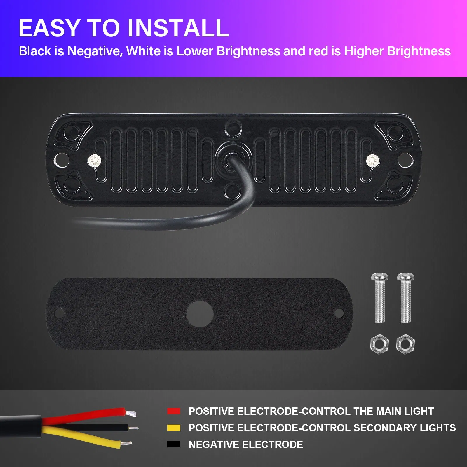 6-LED White Safety Light, 500m Beam, IP67, Waterproof Connector for Mining Equipment