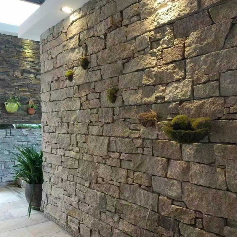 Rusty Quartz Nature Culture Stone for Home Decoration Stacked Slate Z Shape Wall Cladding for Wall Panel