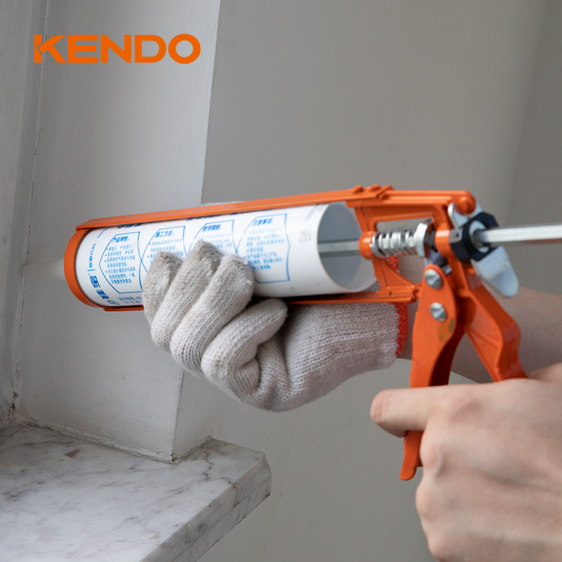 Kendo Skeleton Caulking Gun with Hard Steel Trigger and Swivel Handle for Use with Cartridges up to 300ml