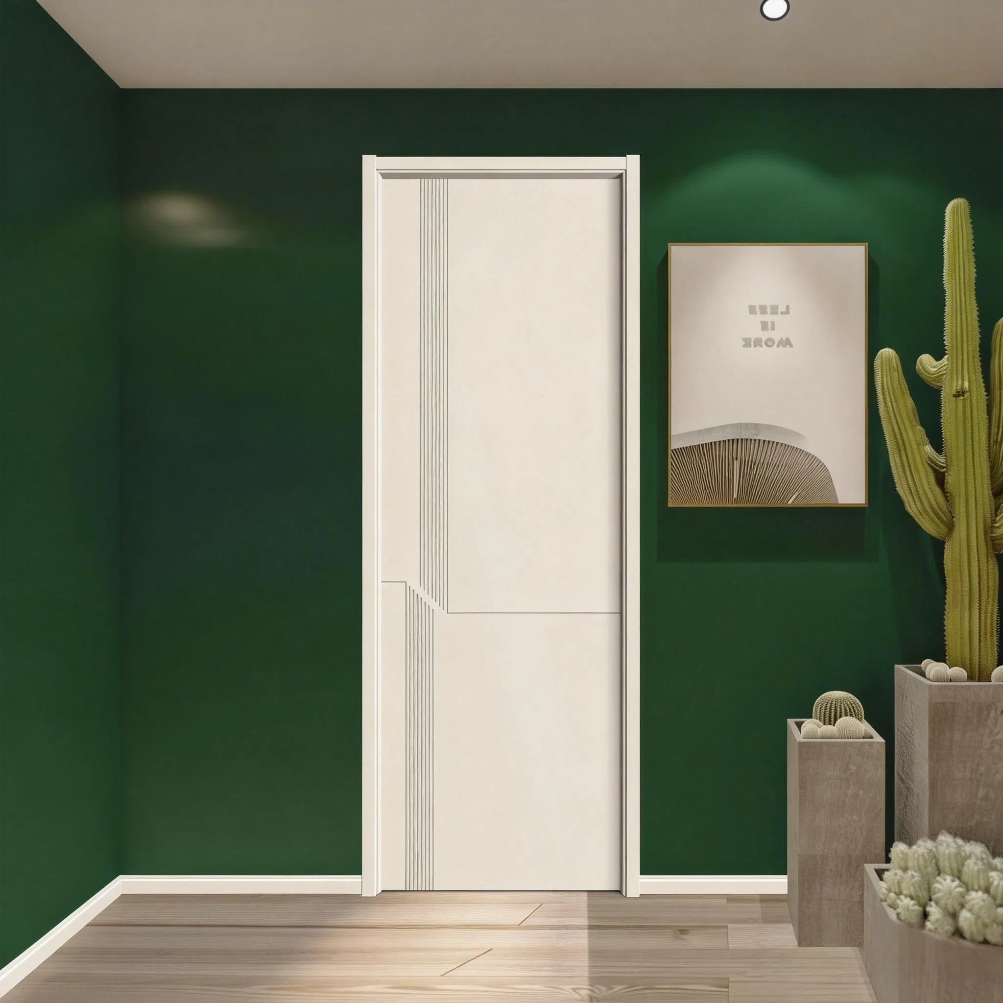 Modern Wooden Wood Main PVC Double Leaf Door for Housing Main Doorway