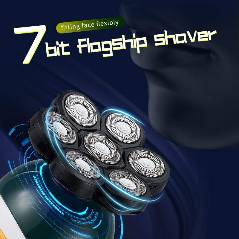 Wholesale Professional Hair Clipper Rechargeable 6 in 1 Grooming Kit 7 Blade Bald Head Shaver for Men