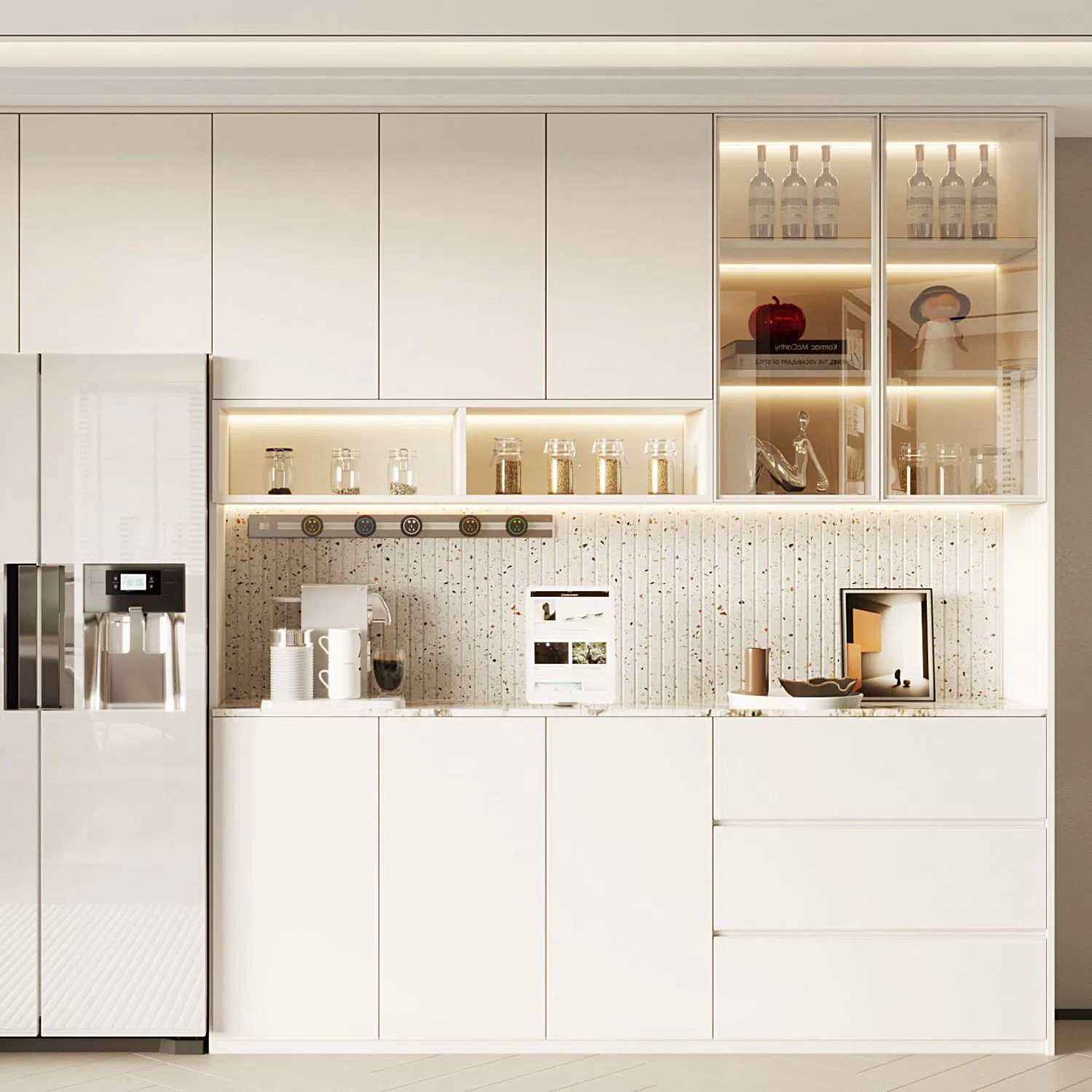 Online Technical Support WPC Majoys Carton Customized Wardrobe Wall Panel