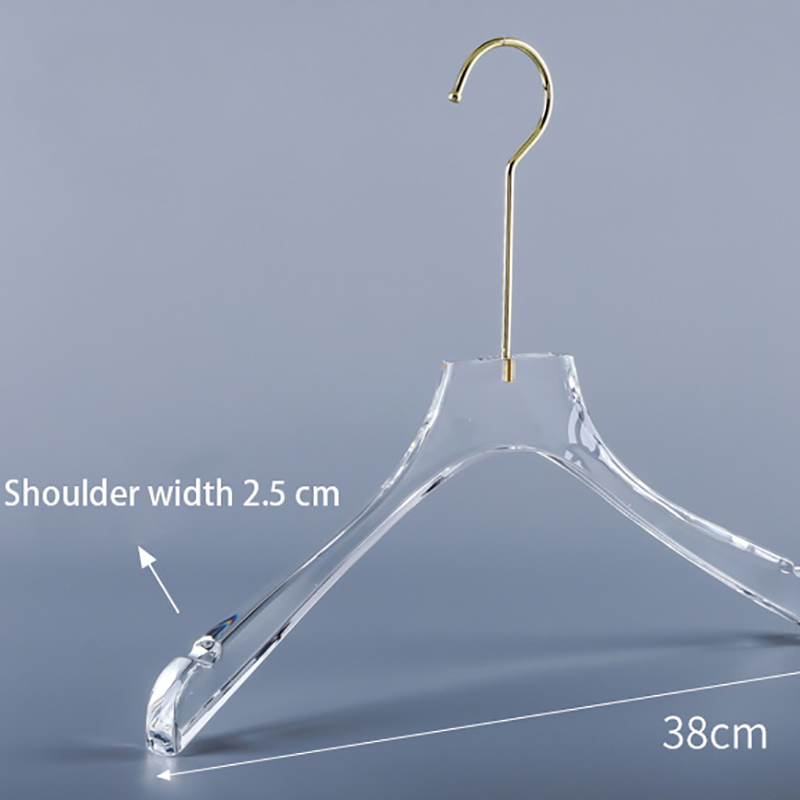 Wholesale Crystal Transparent Clothing Store Special Women's Plastic Acrylic Clothes Hanger Traceless Pants Clip