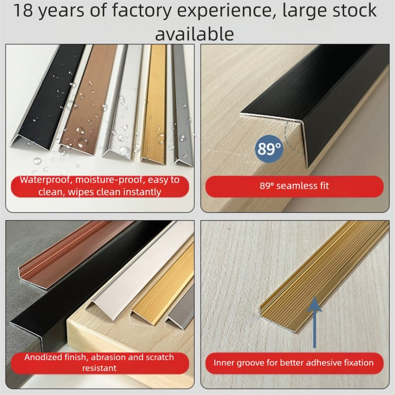 Premium Aluminum Alloy L-Shaped Edge Trim for Enhanced Durability