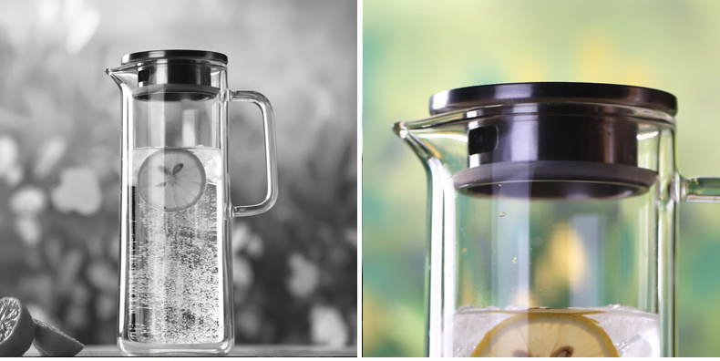 1100ml Home Use Borosilicate Glass Cold Water Carafe with Silicone Lid