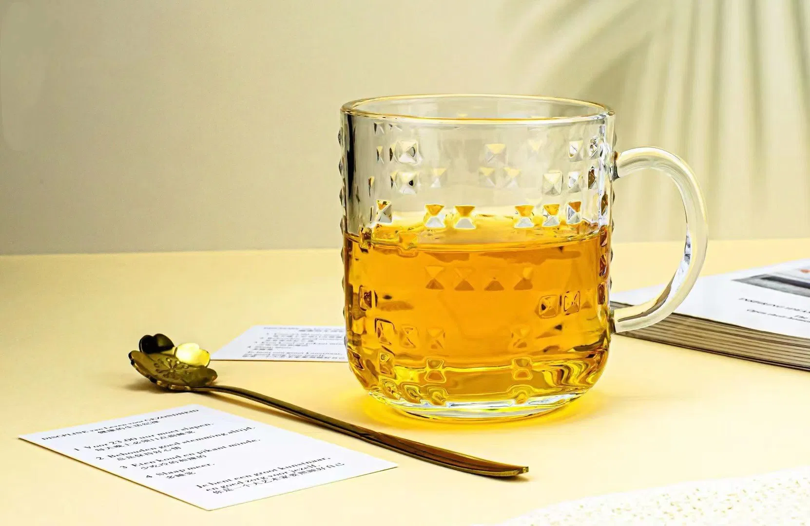 Кружка стеклянная с ручкой, 310 мл