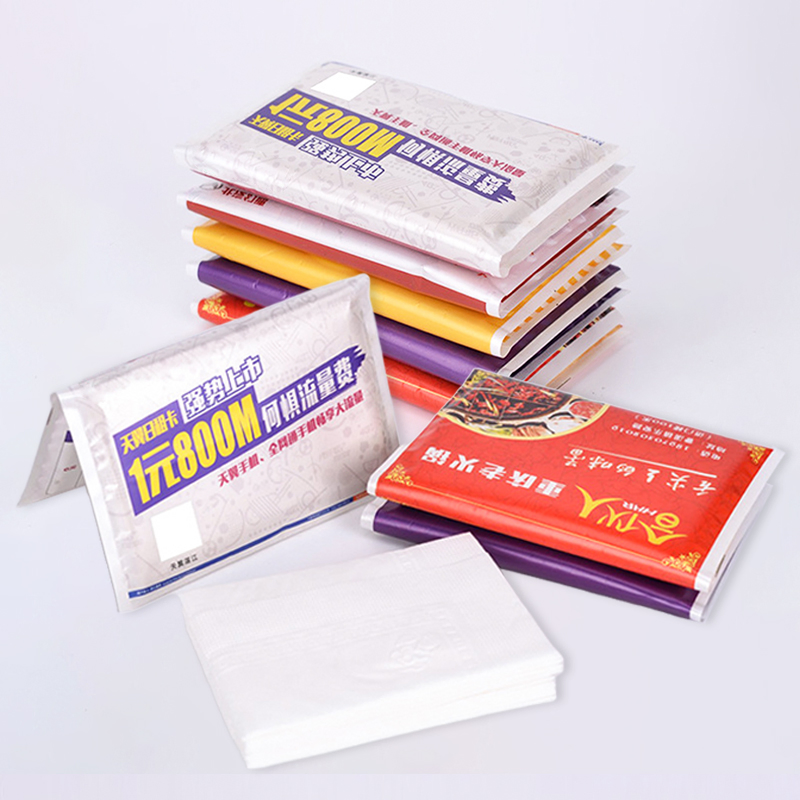 Custom Branded Advertising Wallet Tissue Paper Eco Friendly Virgin Wood Pulp Mini Wallet Pocket Tissue with Logo