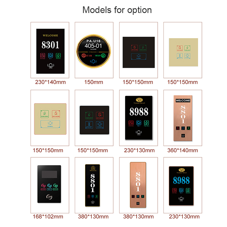 Hot Sale OEM Smart Hotel Door Plate Room Number LED Dnd Mur Panel Doorplate with Switch