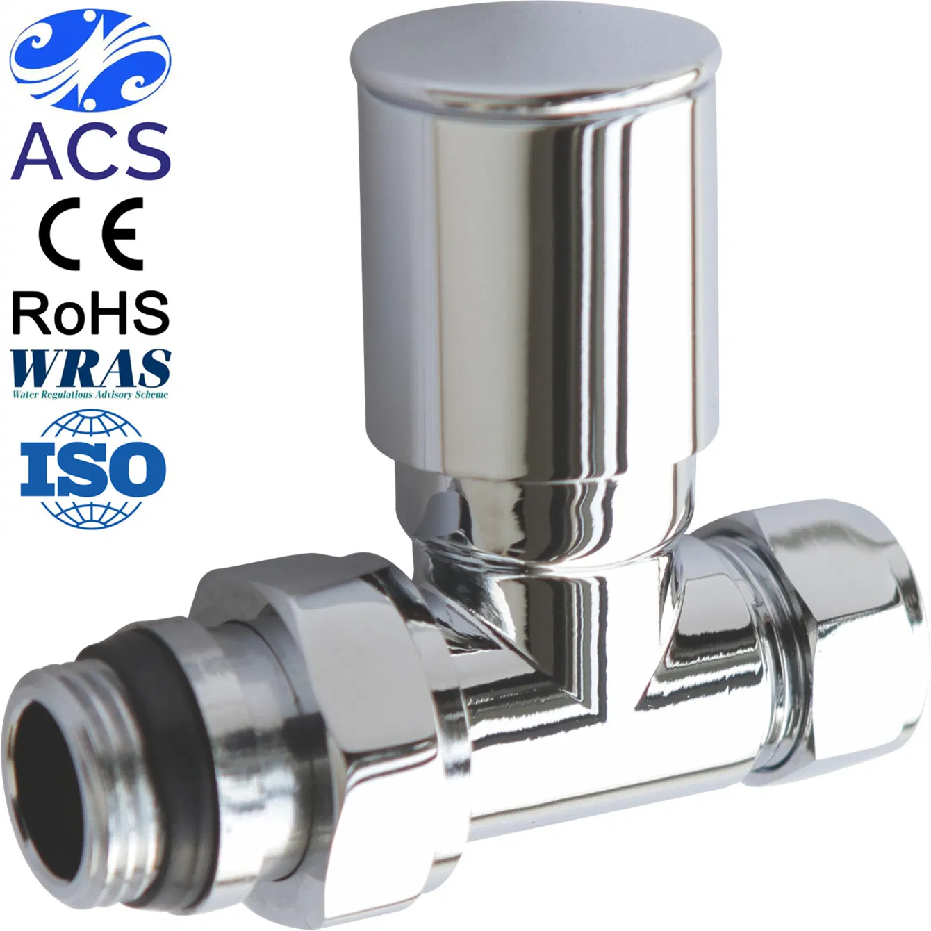 Good Quality 1/2" X 15mm Straight Radiator Valve Chrome Plated