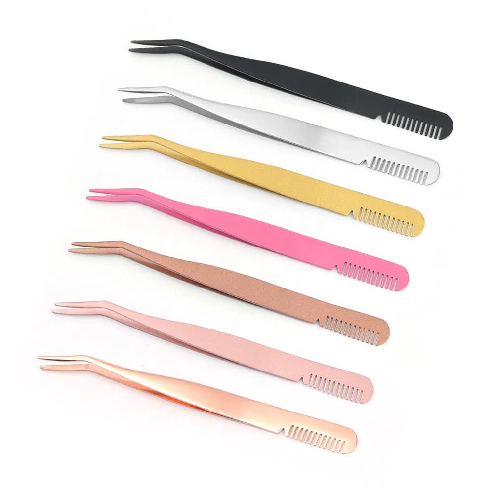 New Portable Eyelash Tweezers False Eyelash Applicator Tool False Eyelash Applicator with Comb