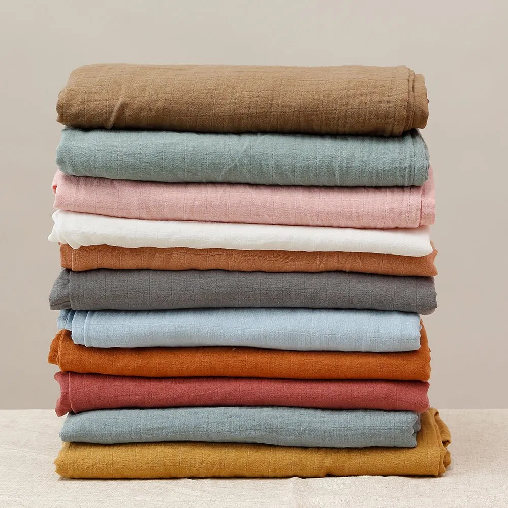 Ready to Ship 70% Bamboo+30% Cotton Baby Muslin Swaddle Wrap Blankets