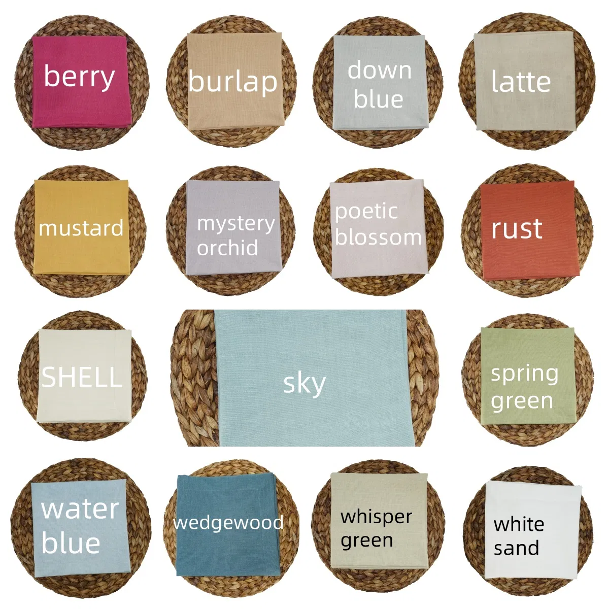 Sky Linen Like Solid Slub Texture Napkins Table Napkin