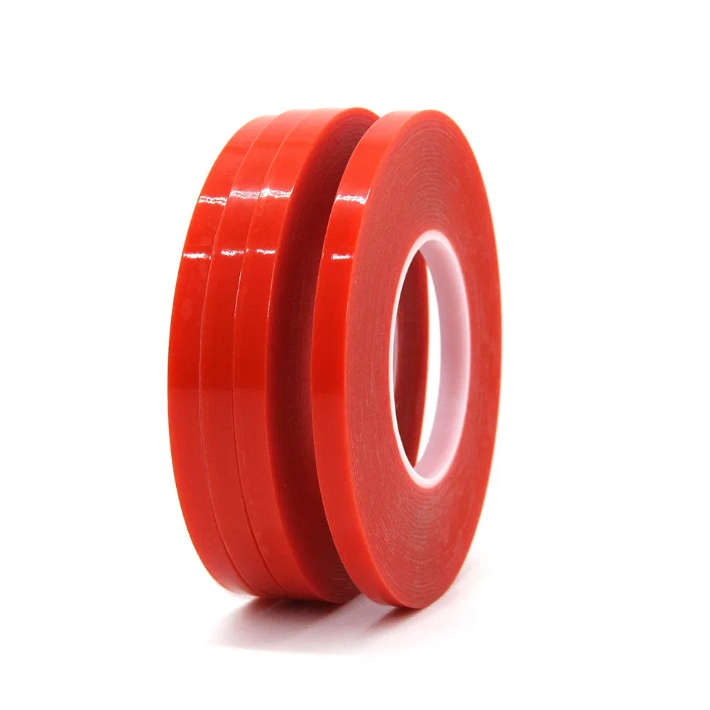 Durable Clear Pet Double Sided Tape with Red Mopp Film Liner for Electronics Packaging