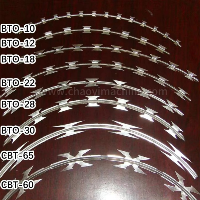 Galvanized Concertina Bto-22 730 mm Razor Barbed Wire, Stainless Steel From Chinese Factory