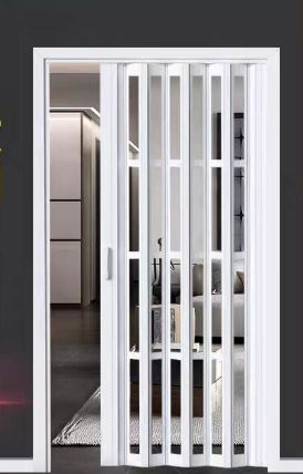 Small Folding Door Movable House Door Occupying Small Space Aluminium Alloy White Interior Folding Door Factory