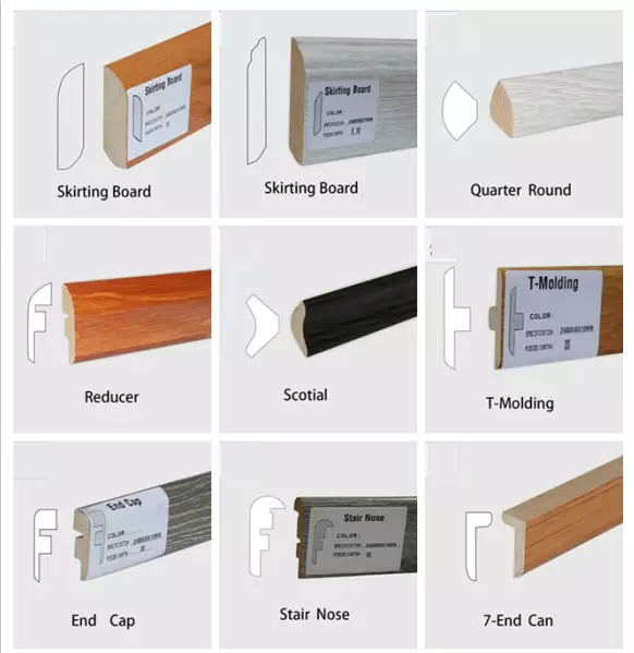 MDF Flooring Wood Laminate Floor Tmoulding Skirting Reducer Accessories