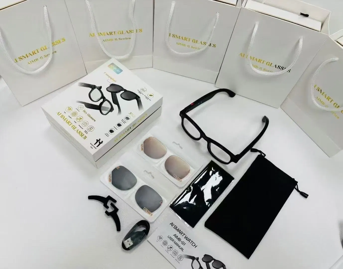 2025 Smart Ai Anti-Shake Camera Glasses Video Recording Photo Taking Call Voice 220mAh Smart Eyewear