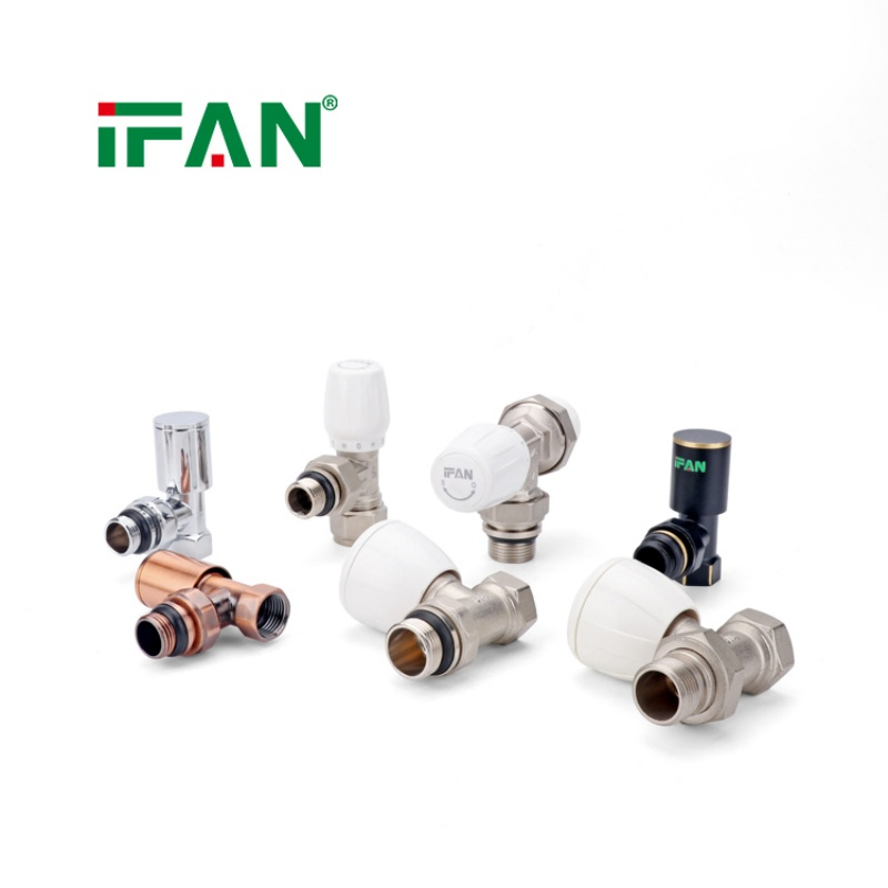 Ifan Manufacture Free Sample Brass Water Trv Angle Thermostatic Radiator Valve Handle HVAC Systems Heating Radiator Valve