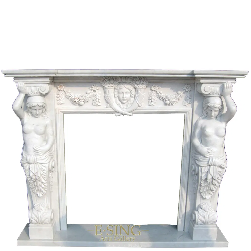 Well Polished Natural Stone Indoor Decoration Usage Stone Fireplace