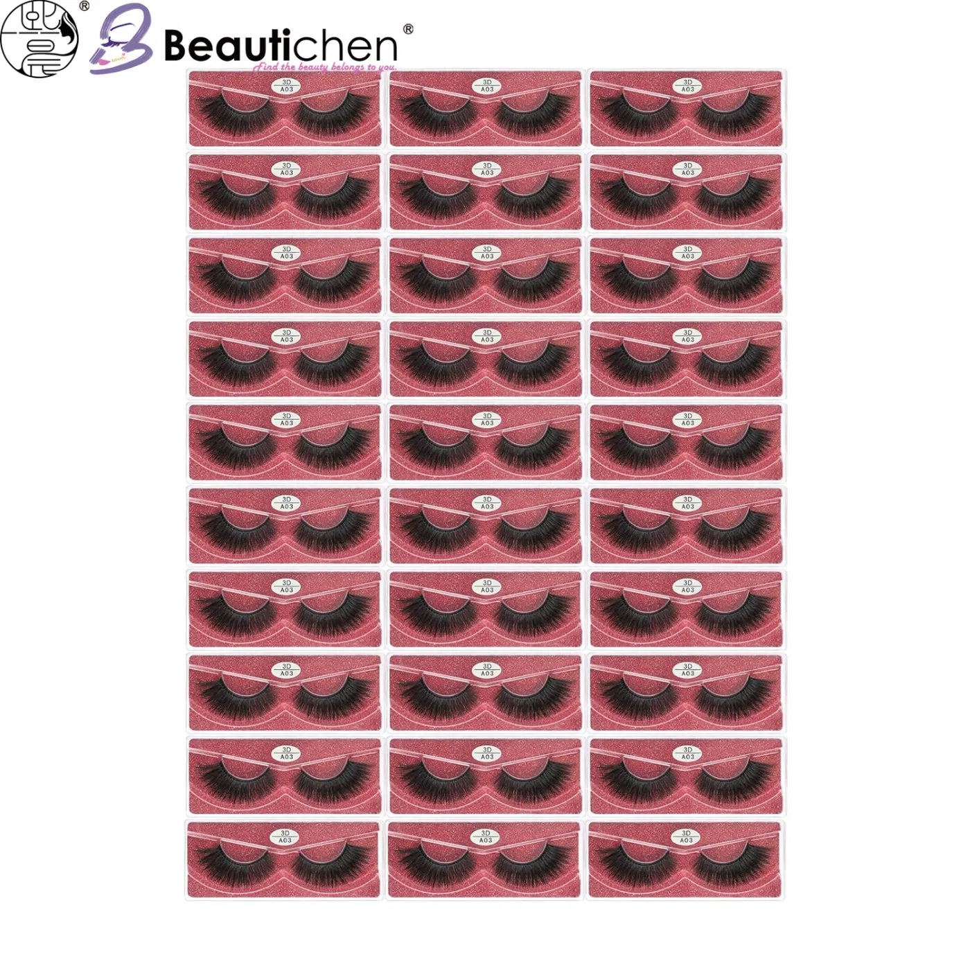 Beautichen False Eyelashes – Dense & Curled Lashes in Red Packaging for Dramatic Stage and Everyday Makeup