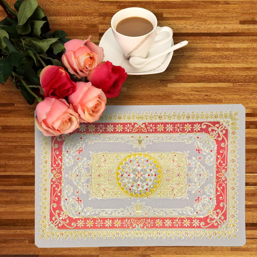 PVC Gold/Silver Lace Placemat (JFCD-032)