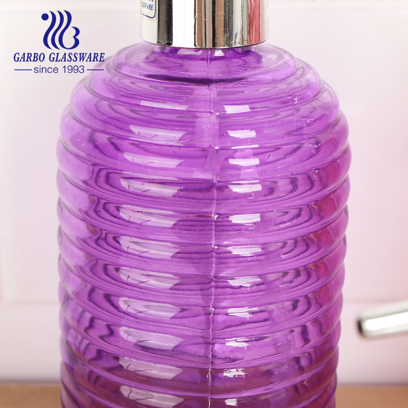 Colored Glass Bathroom Accessory Set Hand Sanitizer Bottle Lotion Pump Soap Dispenser