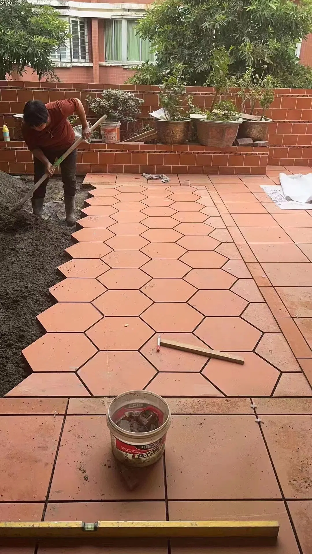 Rustic Outdoor Anti Slippery Red Clay Tile Matte Floor Terracotta Tiles Flooring