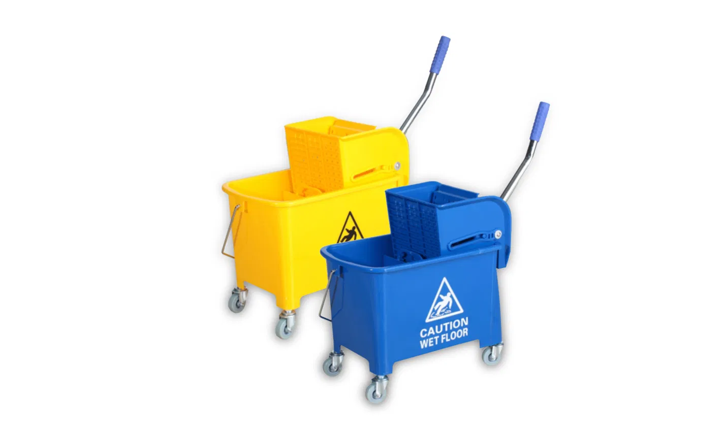 32L Wringer Bucket Trolley Floor Cleaning Mop Bucket