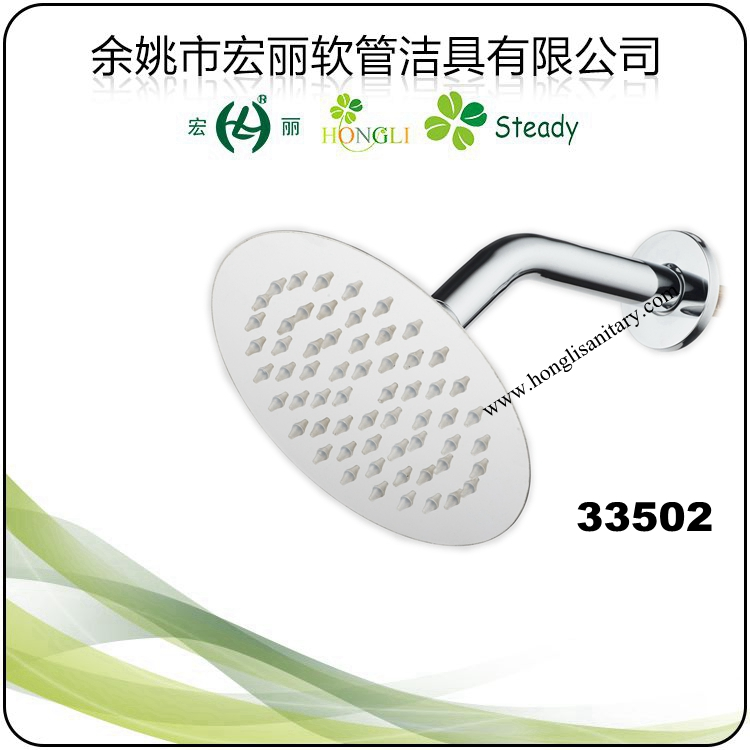 33503 Stainless Steel Shower Head with Stainless Steel Arm