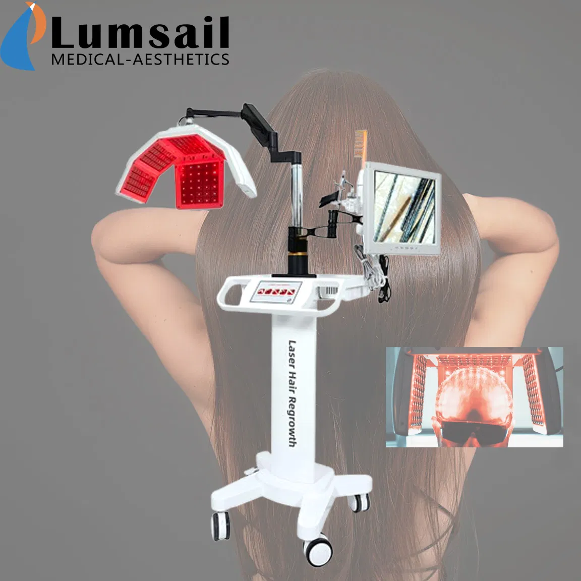 Diode Laser Hair Regrowth Machine with Visual Screen and Massage Comb