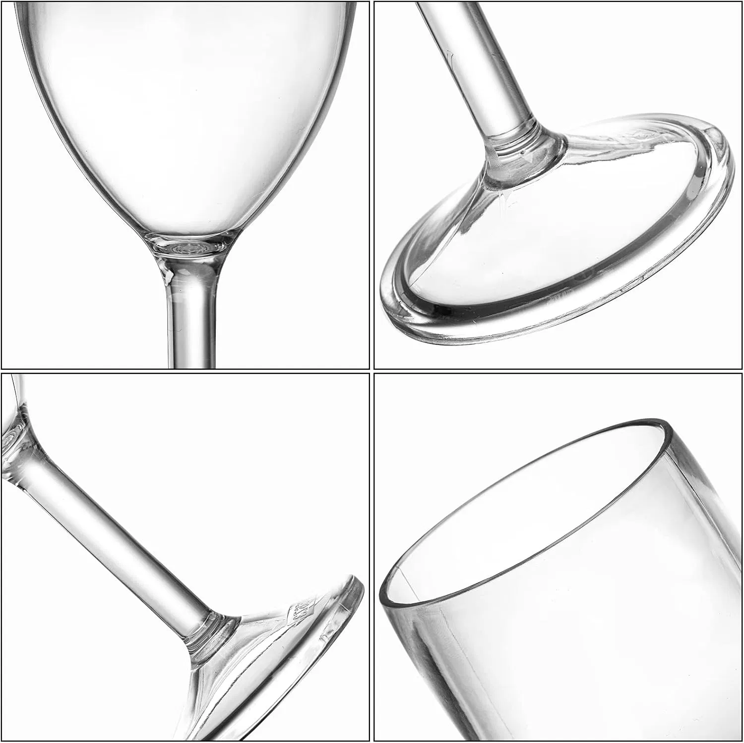 Unbreakable Clear Plastic Wine Goblets for Outdoor Use