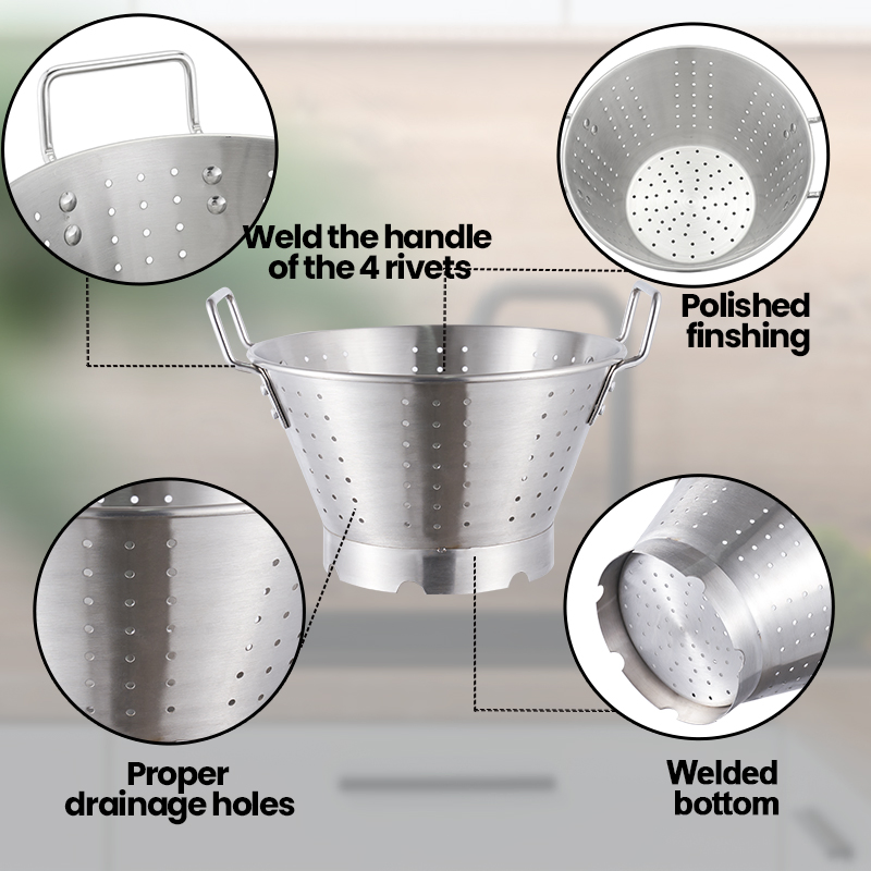 Daosheng Commercial Stainless Steel Colanders Kitchen Vegetable Strainers