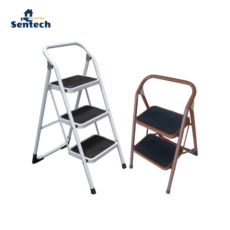 Top-Seller 3 Steps Round Tube Step Ladder Foldable Ladder with PP Mat and En14183 150kg
