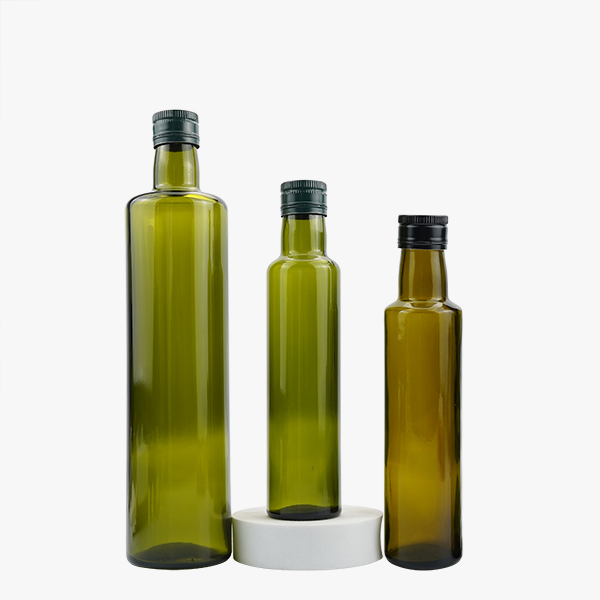 Round 250ml 500ml 750ml Green Glass Olive Oil Glass Bottle