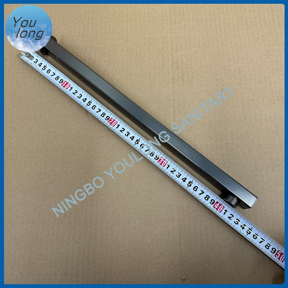 Customized Gun Metel Wall Mounted Rectangular Shower Head Arm Extension for Overhead Shower 40cm Length