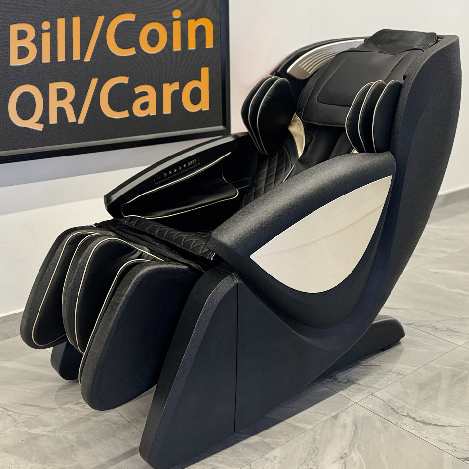 PU Leather Credit Card Luxury Mall Full Body Vending Shiatsu Massage Chair for Business with Coin and Bill Operated