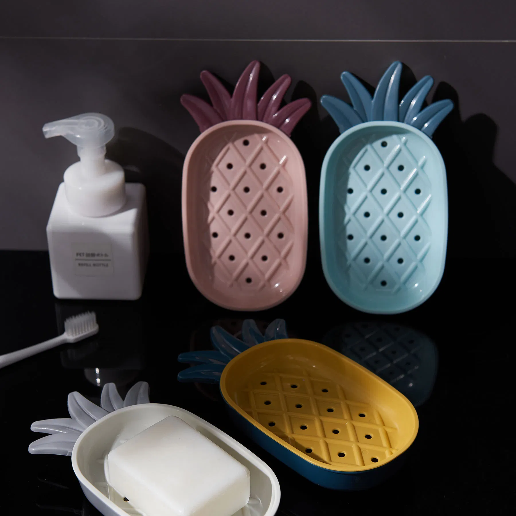 Shape Drain Soap Holder Box Shower Cartoon Cute Soap Box
