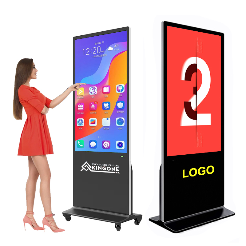 China 43 55 65 Inch 4K Commercial Interactive Indoor Floor Standing TV Touch Screen Digital Totem LCD Advertising Display Kiosk Vertical Digital Signage