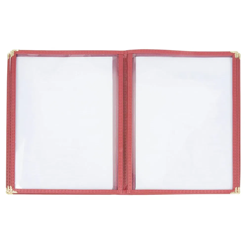 Double Stitched Binding Holder Hotel Red Leather Edge 6 Page 12 View Restaurant Food Menu Cover