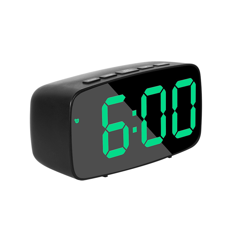 Multifunctional LED Multi-Color Simple Style Battery Plug-in Electronic Mirror Alarm Clock