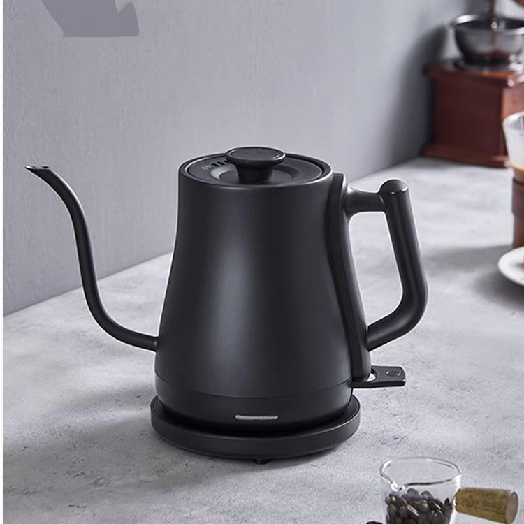 Yuekon 1.0L Electric Turkey Coffee Kettle Stainless Steel Interior Metal Pour Over Coffee Makers for Hand Drip Gooseneck Kettle