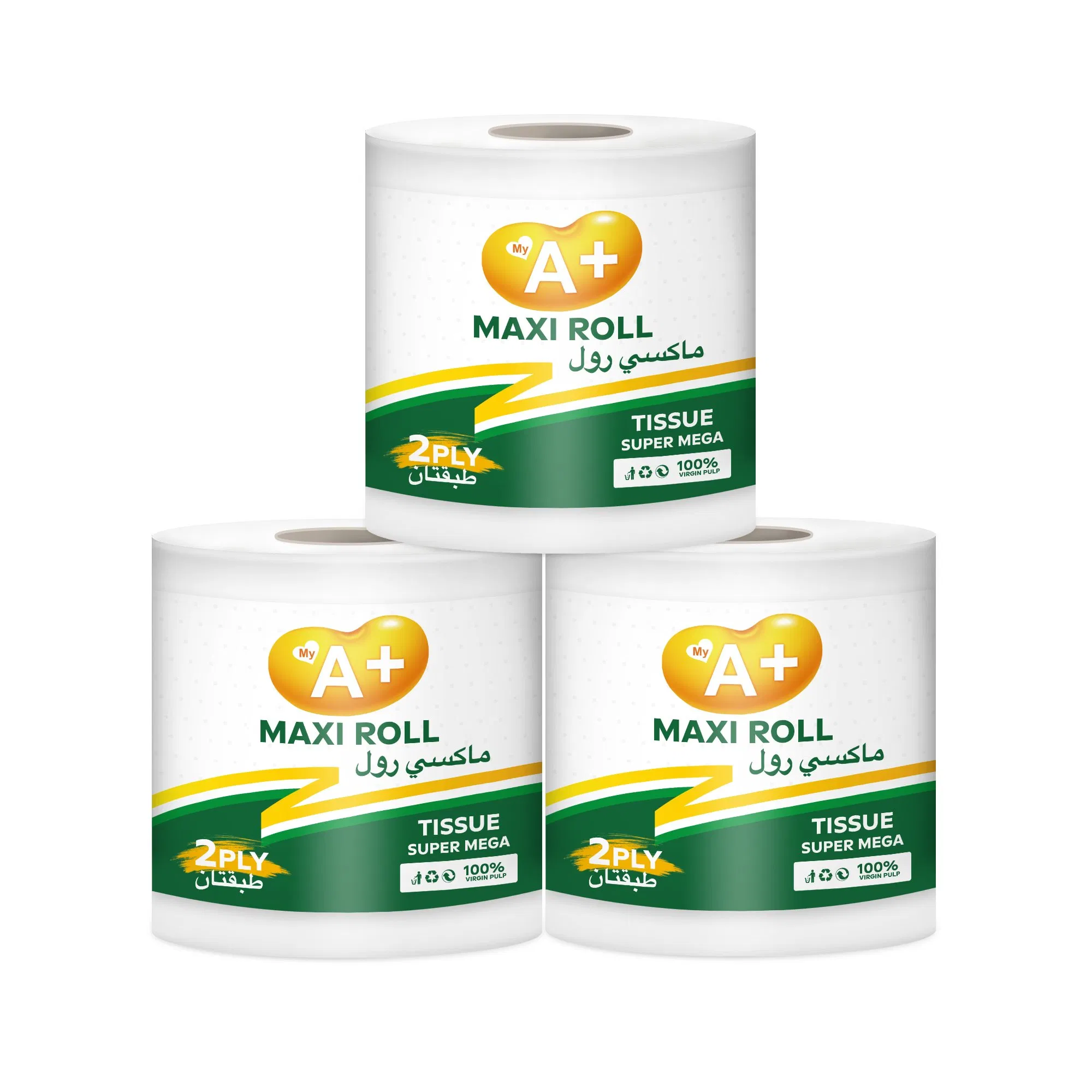 Manufacturer 100% Virgin Wood Pulp Strong Soft Disposable Maxi Roll Paper for Bathroom Use