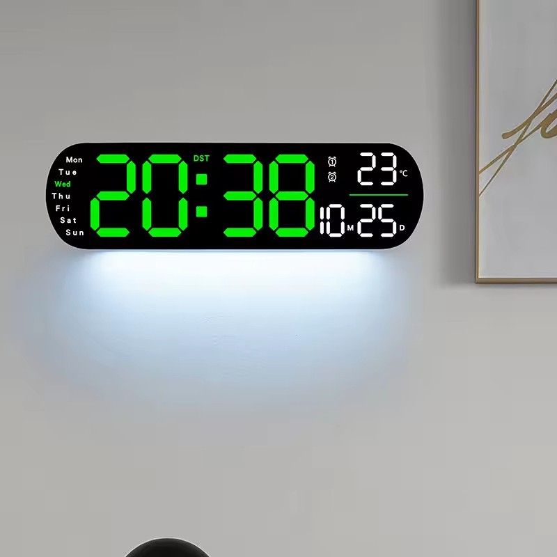 Luminous Color Changing Auto-Dimming Electronic Alarm Clock Multifunctional Remote Control LED Digital Wall Clock