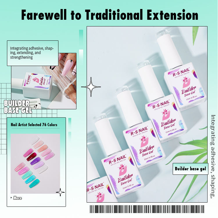 Builder Base Gel UV Gel Base UV Thick Pink Base Gel for Extension