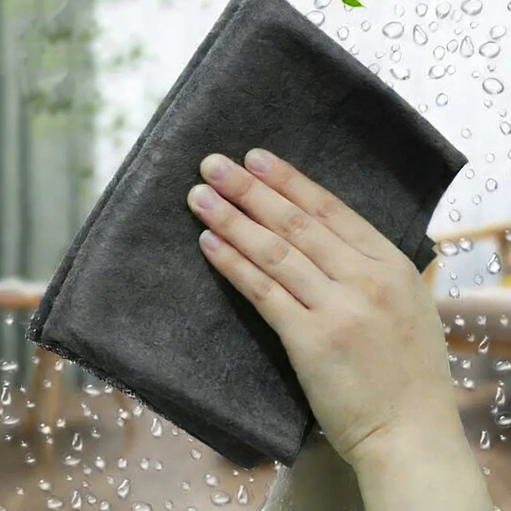 Microfiber Island Silk Magic Cloth Thickened Absorbent Towel for Glass, Car Cleaning